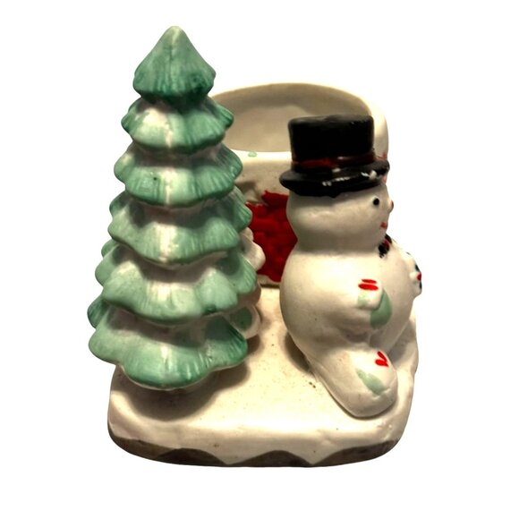 Ceramic Christmas Snowman & Tree Planter - Festive Holiday Decor - Picture 13 of 16
